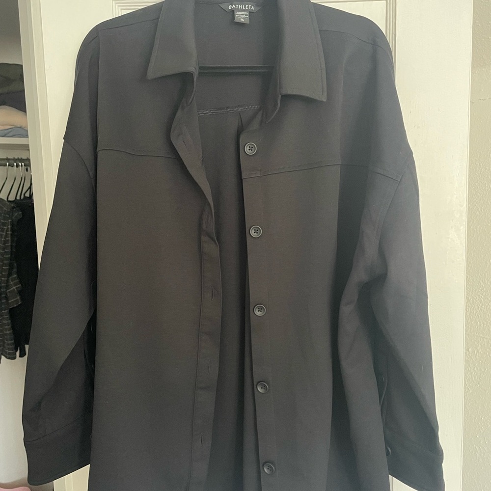 Athleta Black Button-Up Shirt . Worn twice. Great condition.